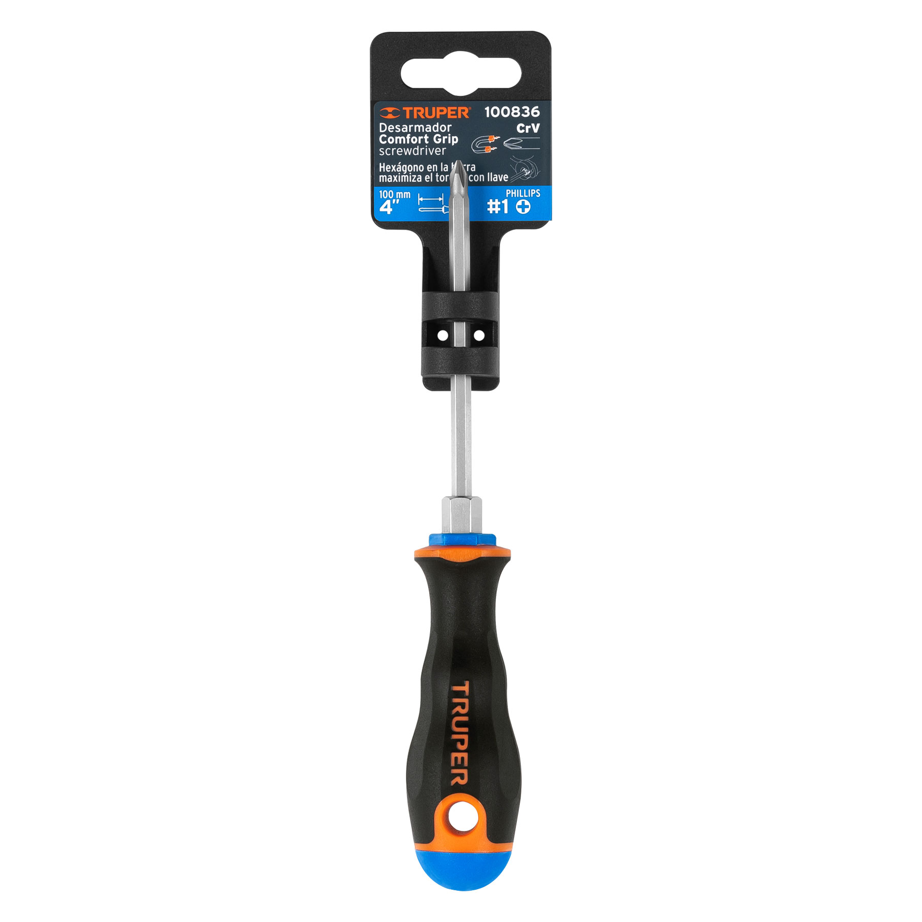 DESARMADOR DE CRUZ MANGO COMFORT GRIP 3/16"X4"