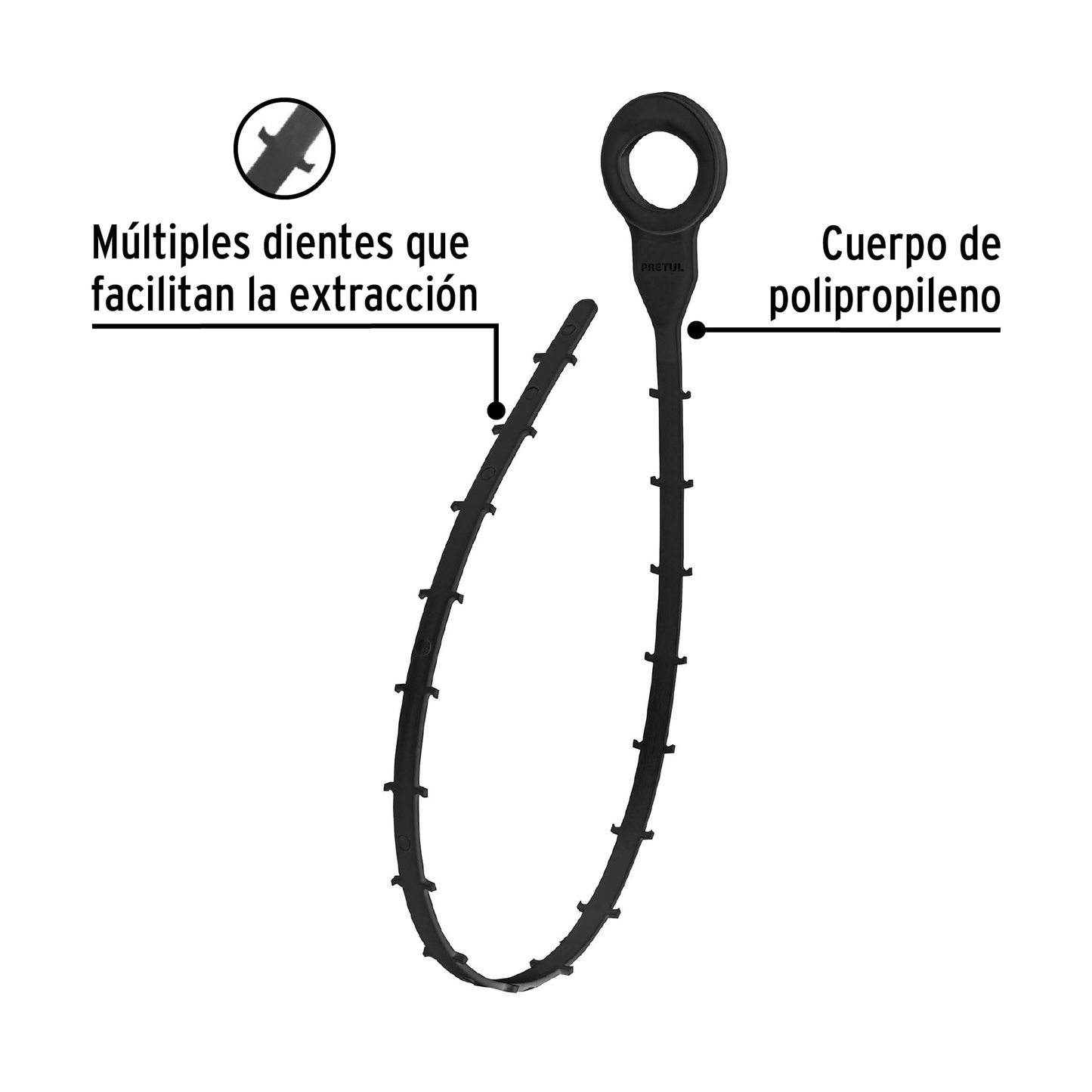 LIMPIADOR DE DRENAJE, 50 cm, 2 pzas, Pretul