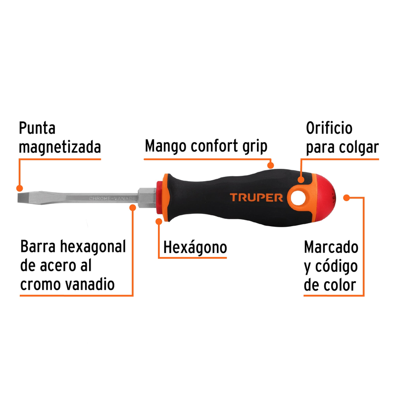 DESARMADOR MANGO COMFORT GRIP 3/16"X3"