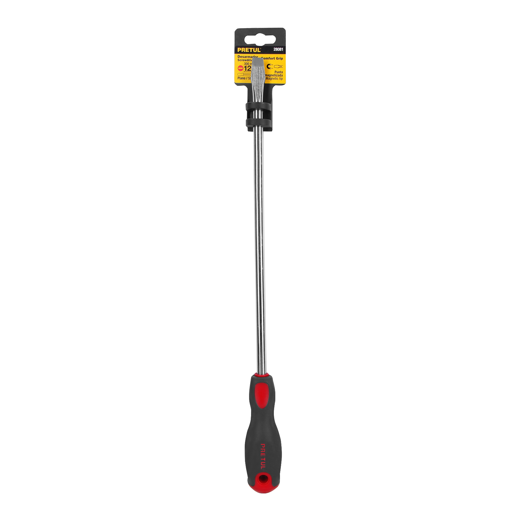 Desarmador plano, 3/8' x 12', mango Comfort Grip, Pretul