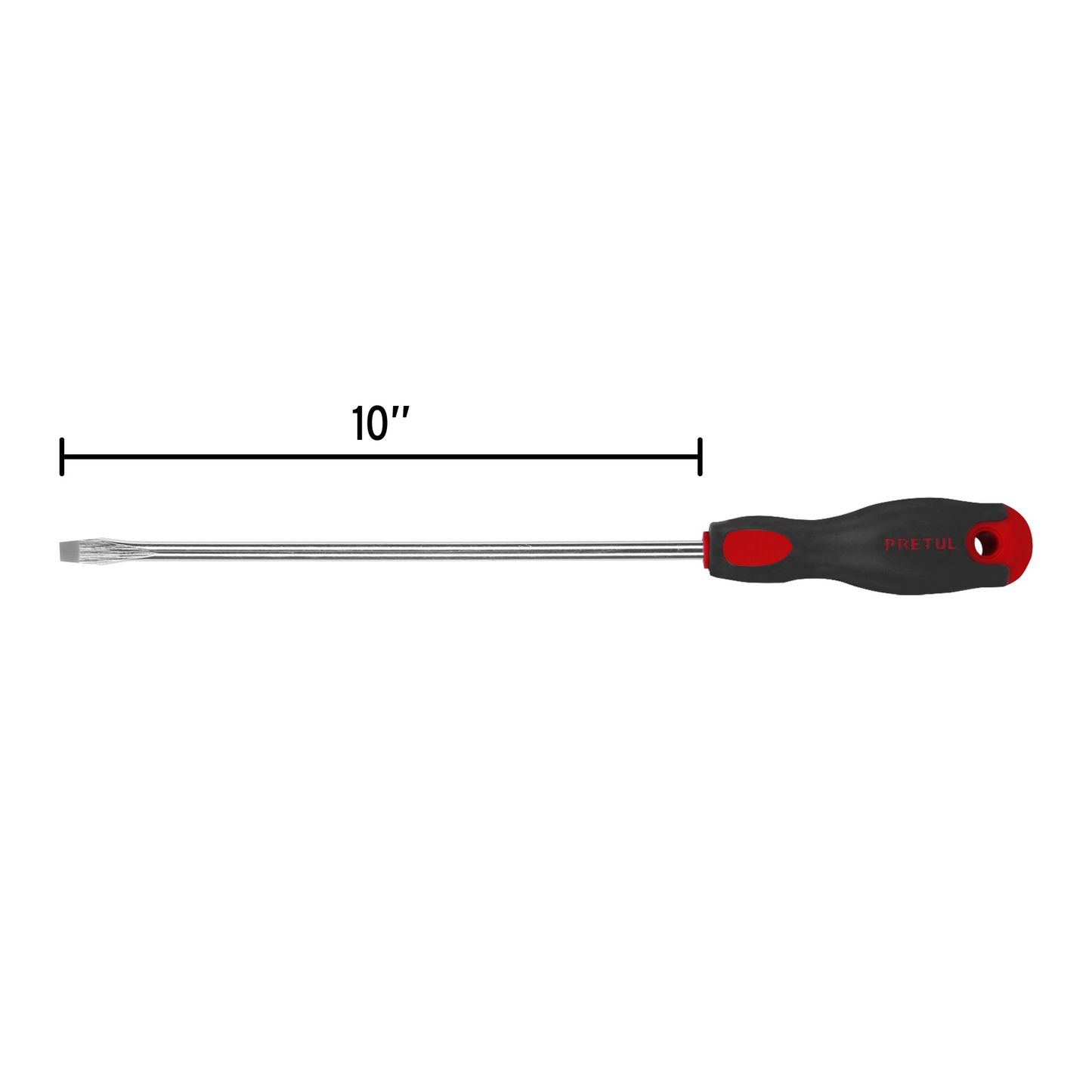 Desarmador plano, 5/16' x 10', mango Comfort Grip, Pretul