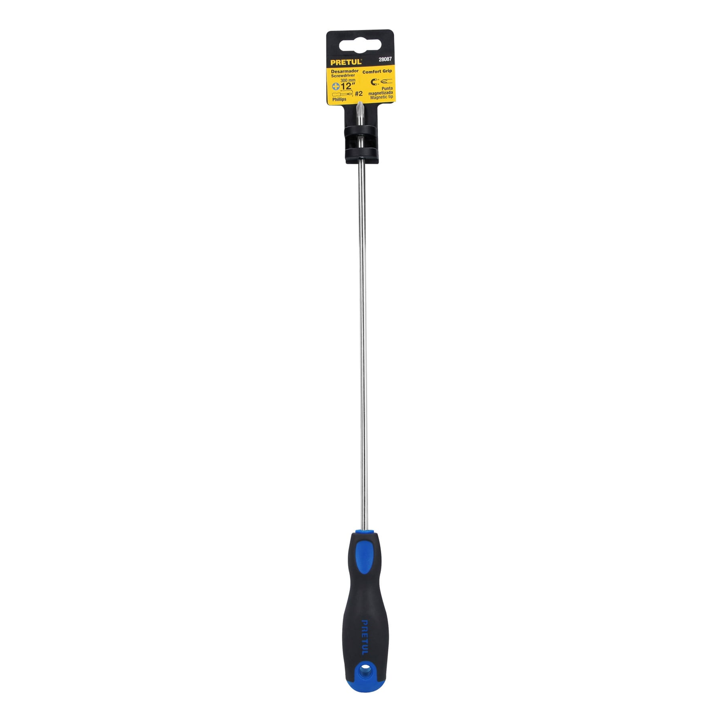 Desarmador punta Phillips,1/4x 12',mango Comfort Grip, Pretu