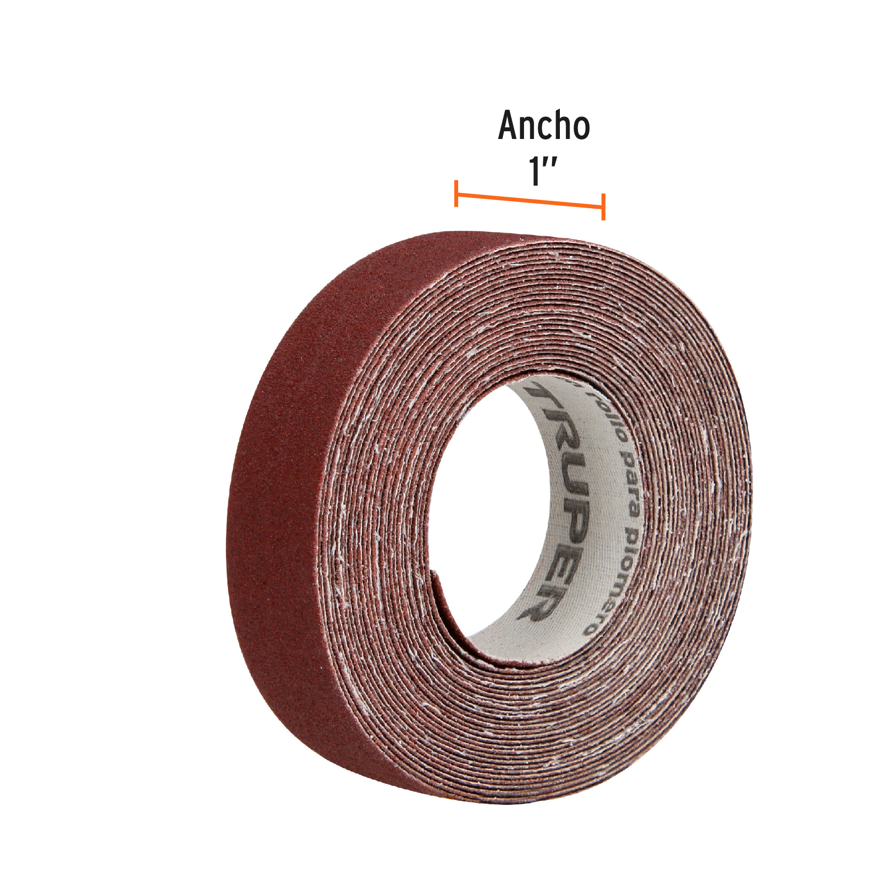 Lija para plomero grano 120, ancho 1', rollo de 5 m