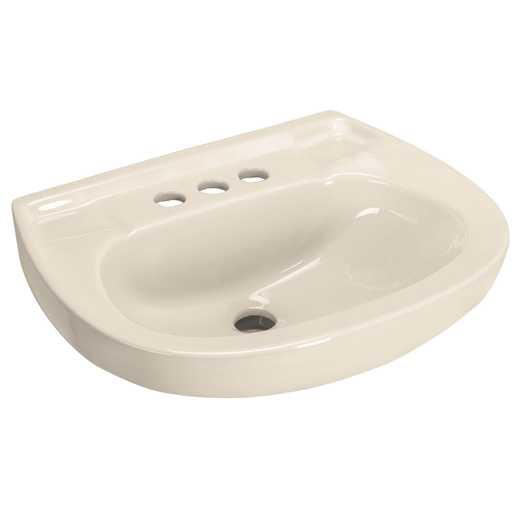 Lavabo cerámico con rebosadero, marfil