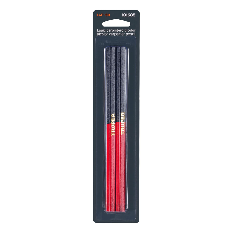 Lápiz bicolor grueso para carpintero, 18cm