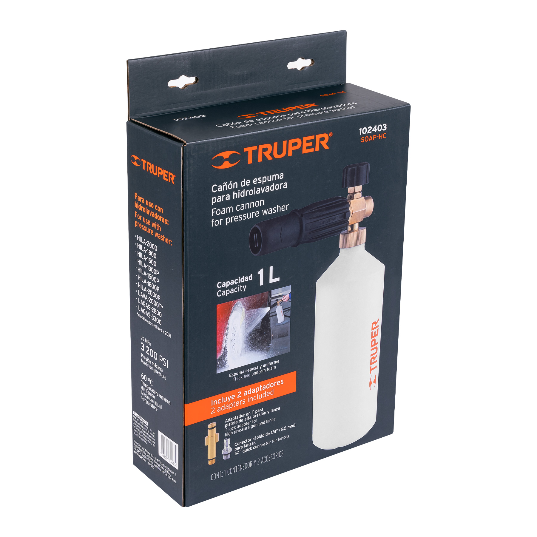 Dispensador con cañon lanza espuma para hidrolavadora