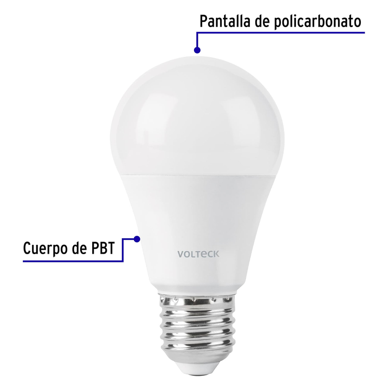 Lámpara LED tipo bulbo A19 9 W con sensor de movimiento