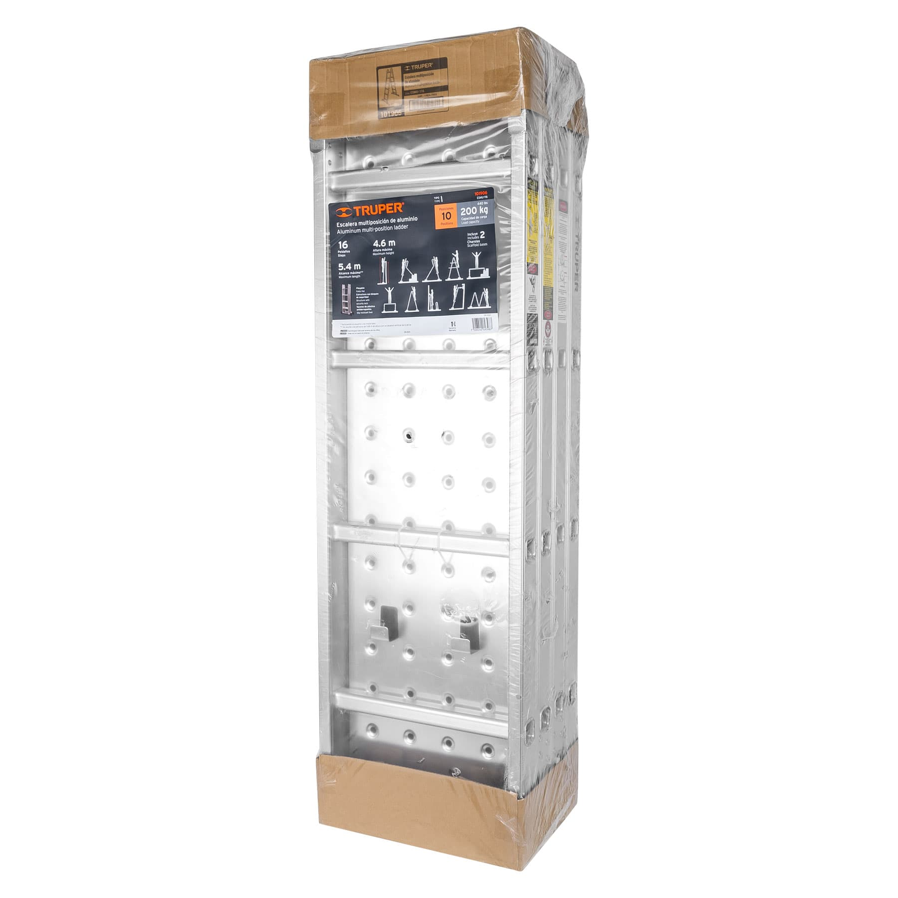 Escalera multiposición 16 peldaños, Tipo I