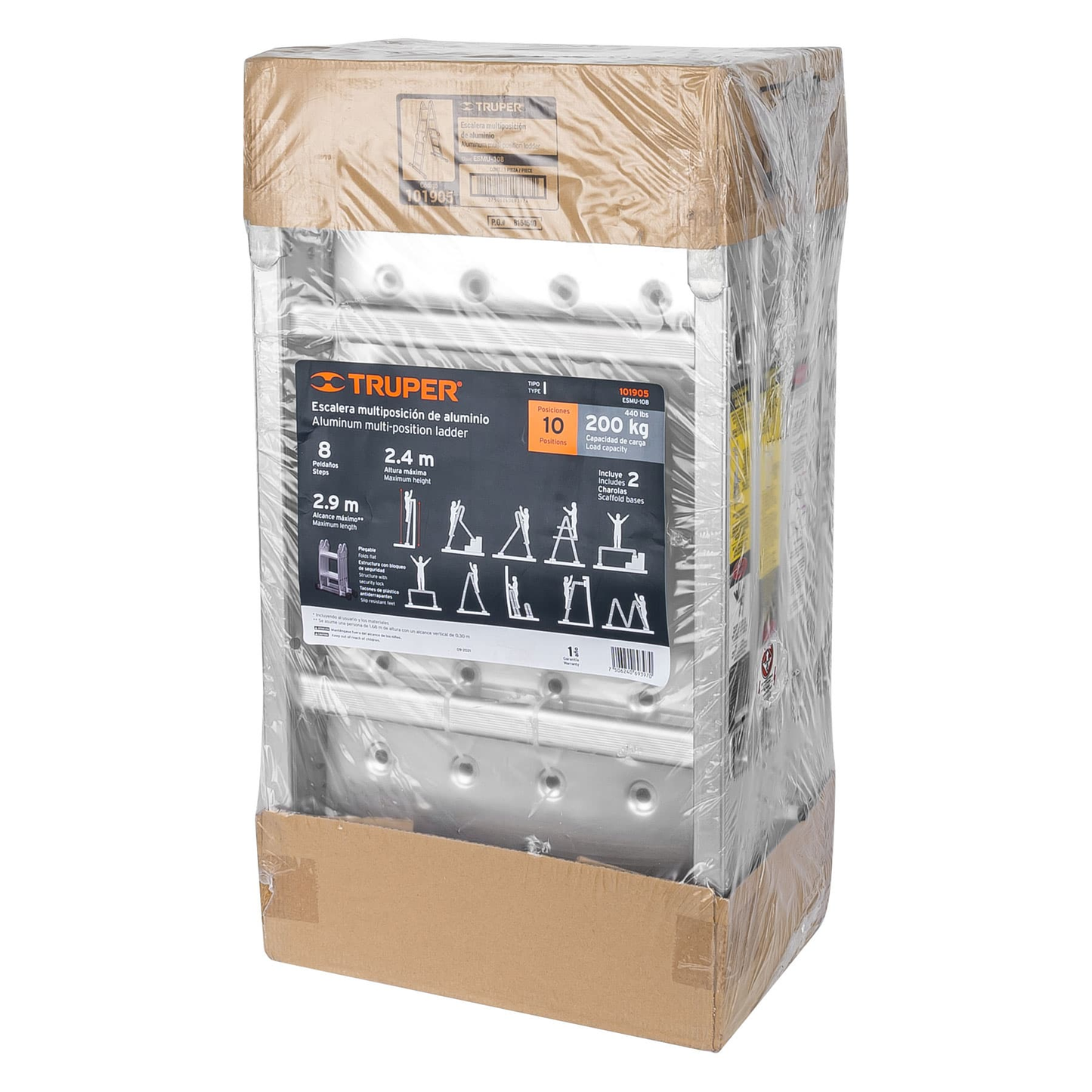 Escalera multiposición 8 peldaños,Tipo I