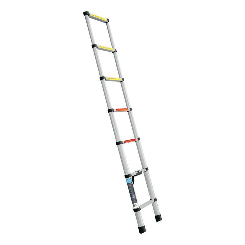 Escalera telescópica, 7 peldaños, tipo II, capacidad 175kg