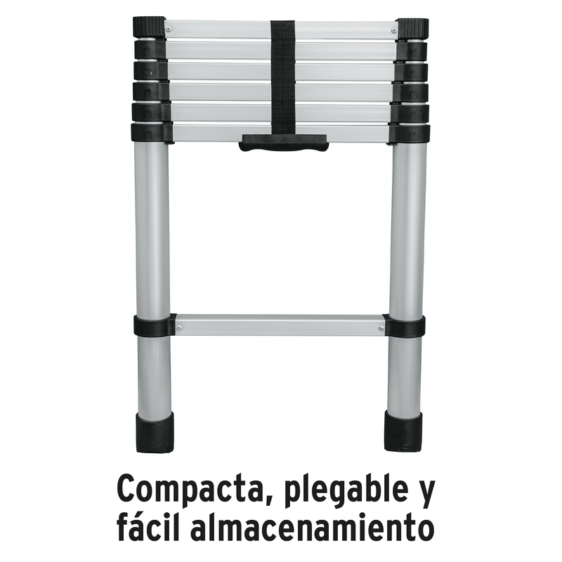 Escalera telescópica, 7 peldaños, tipo II, capacidad 175kg