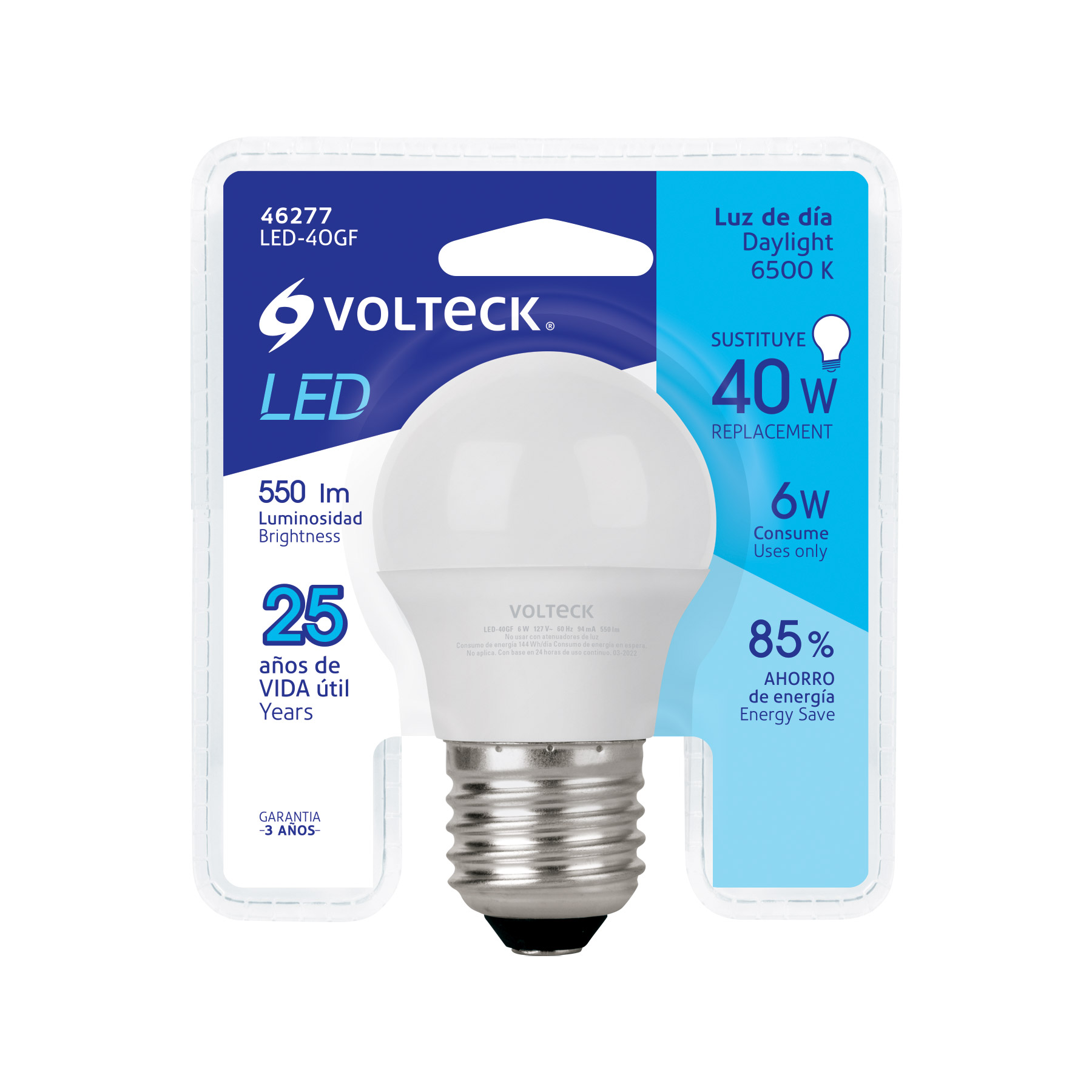 Lámpara de LED, G45, 6 W, luz de día, Volteck