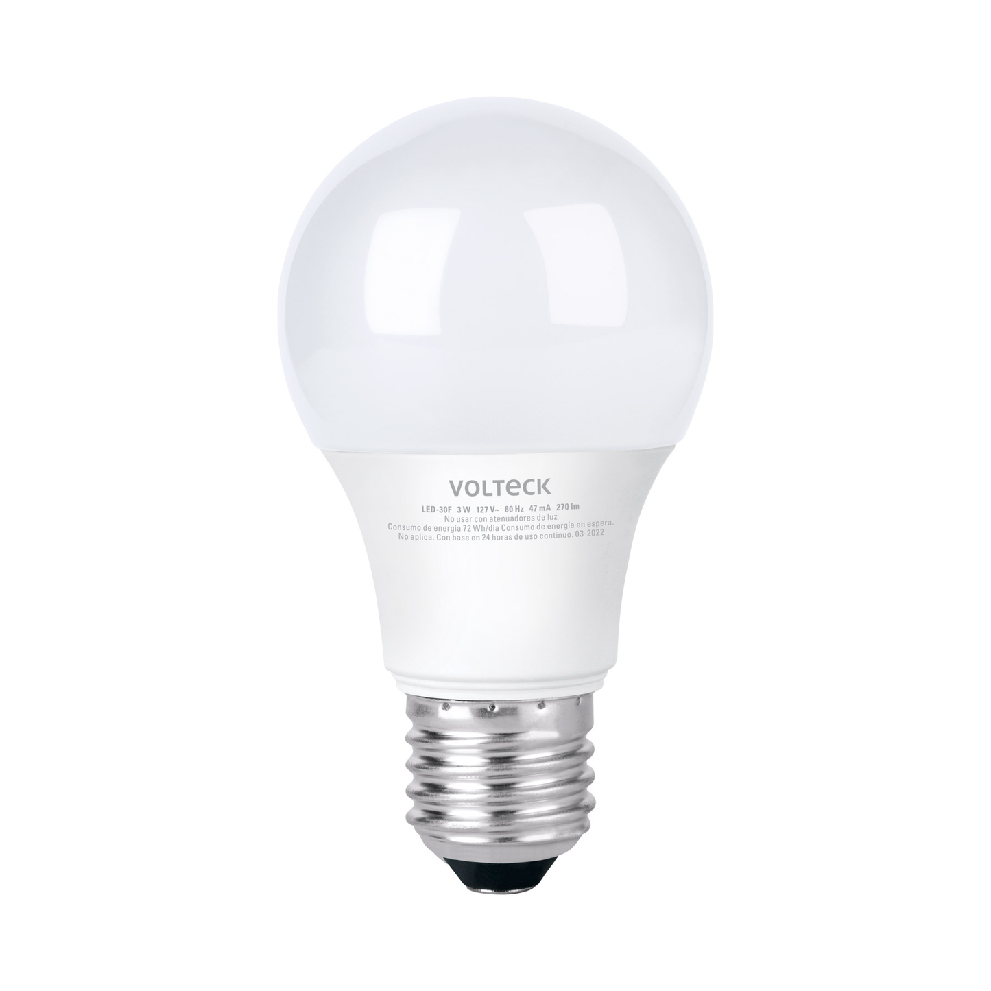 Lámpara de LED, A19, 3 W, luz de día, Voltec