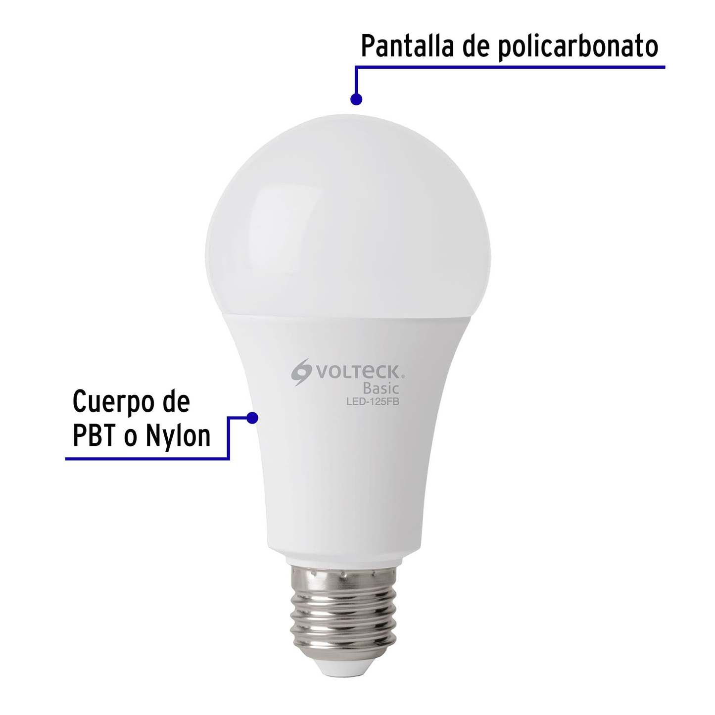 Lámpara de LED, A19, 16 W, luz de día, Volteck Basic SUSTITUTO 46222