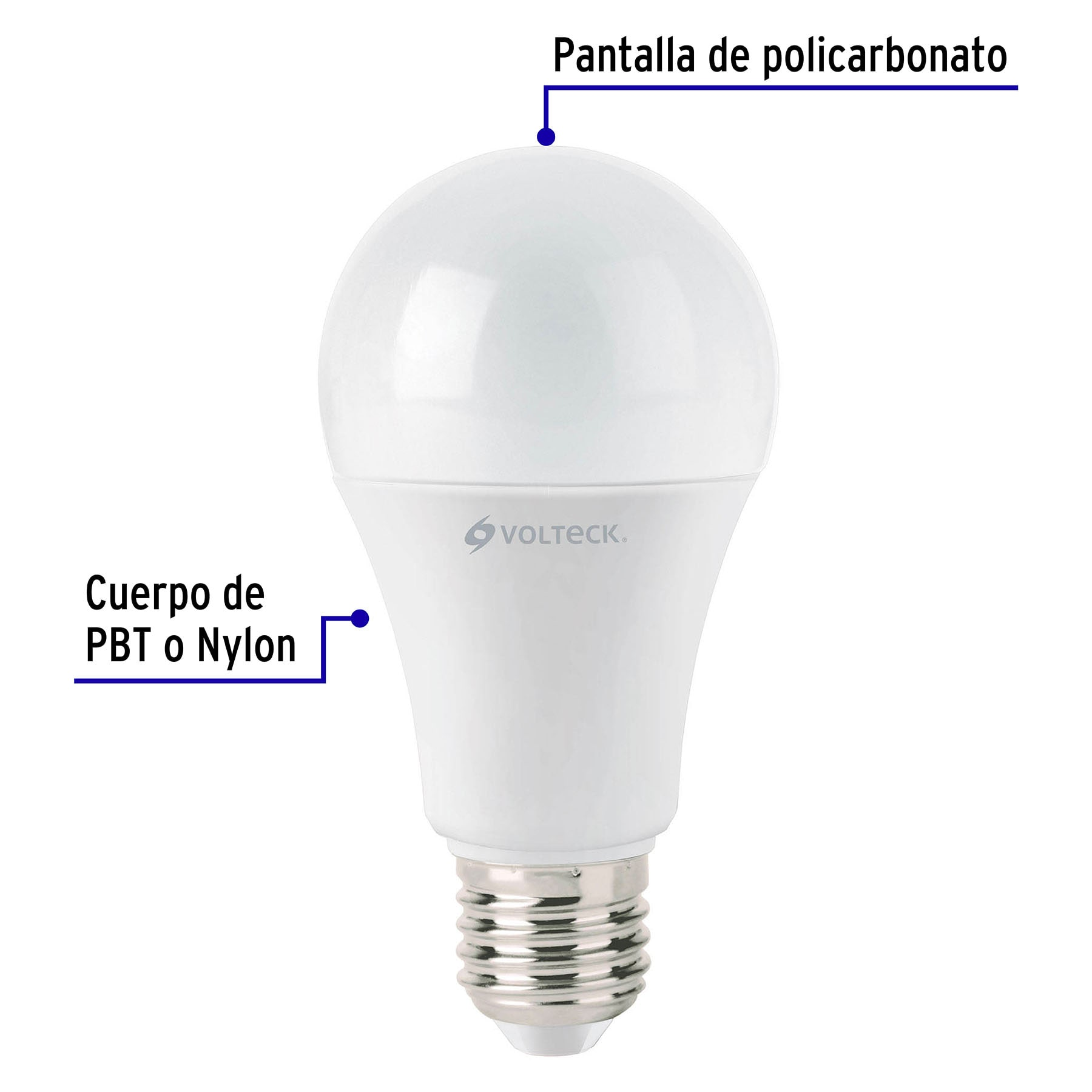 Lámpara de LED, A19, 14 W , luz cálida, Volteck