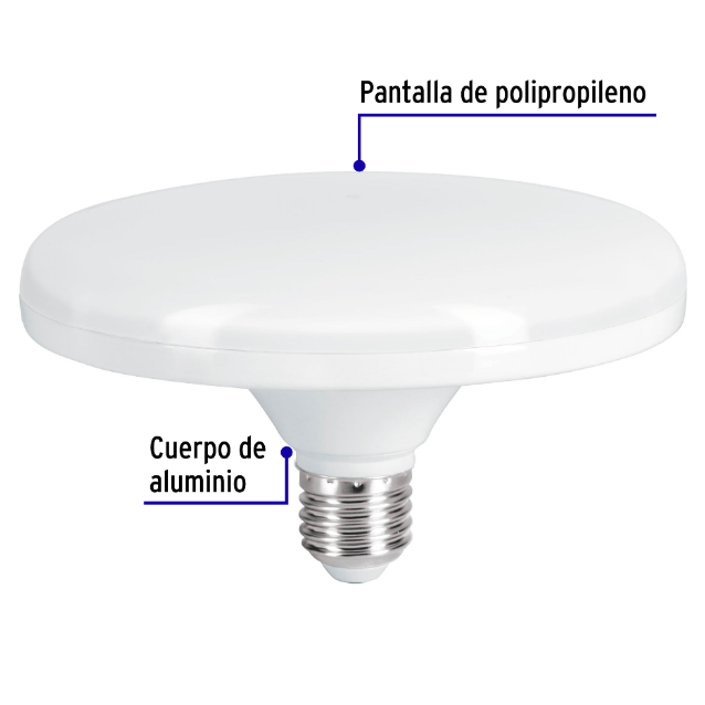 Lámpara de LED tipo OVNI 18W, luz cálida