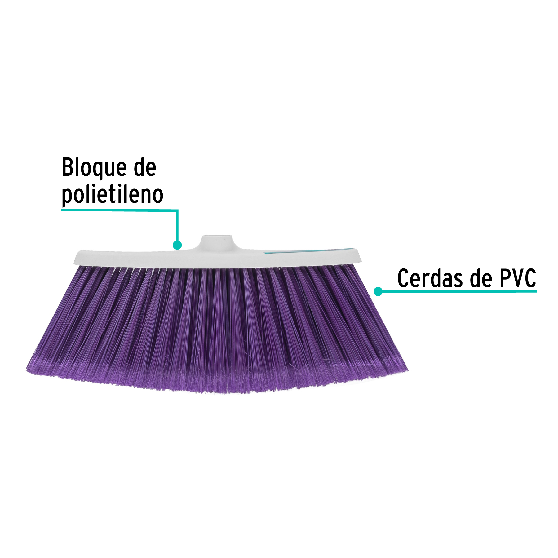 Escoba vinilo, tipo cepillo sin bastón, grande