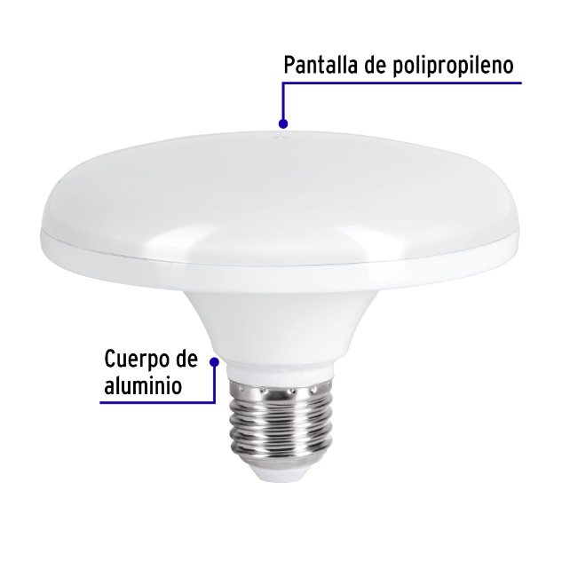 Lámpara de LED tipo OVNI 12W, luz cálida