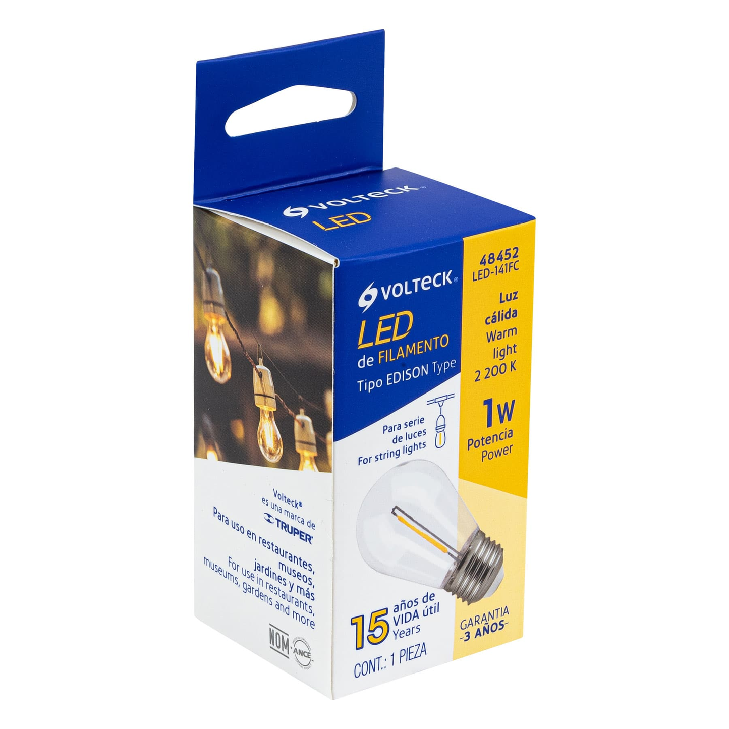 Lámpara de LED S14 de 1 W, luz cálida