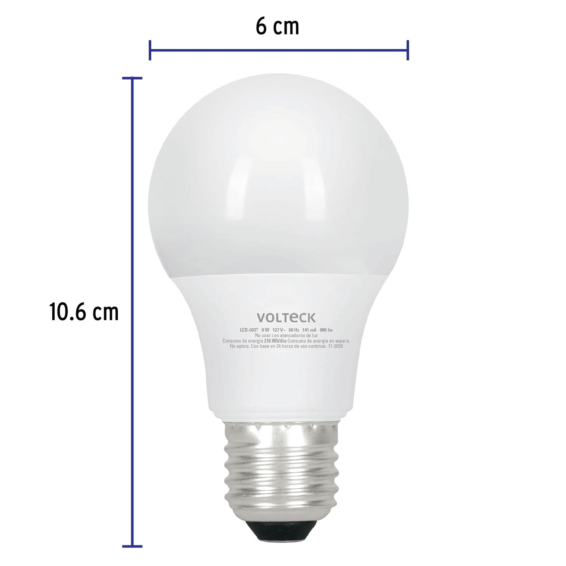 Lámpara de LED bulbo con 3 niveles de temperatura