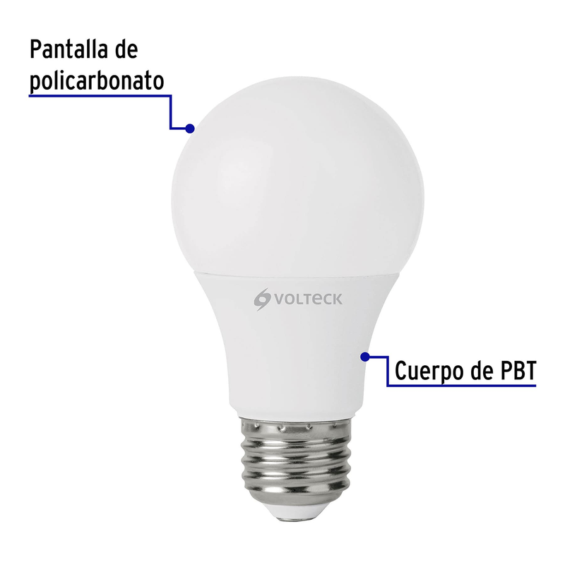 Lámpara de LED atenuable tipo bulbo 9 W, luz cálida