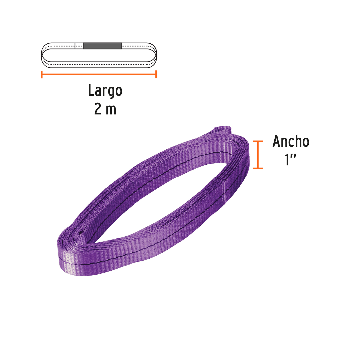 Eslinga redonda sin fin 1 ton x 2 m