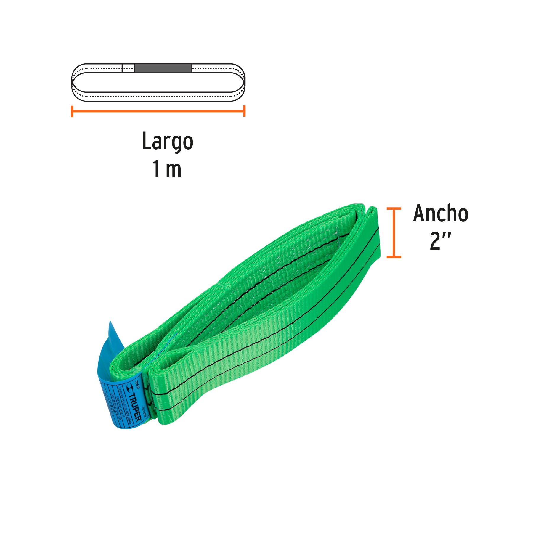 Eslinga redonda sin fin 2 ton x 1 m