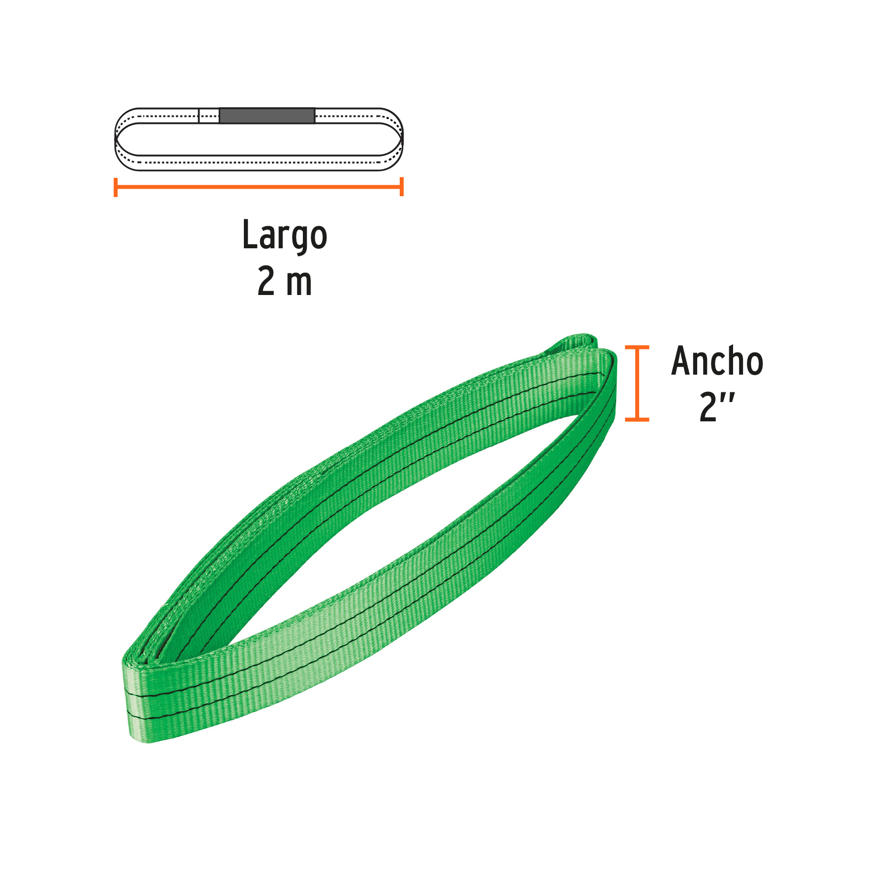 Eslinga redonda sin fin 2 ton x 2 m