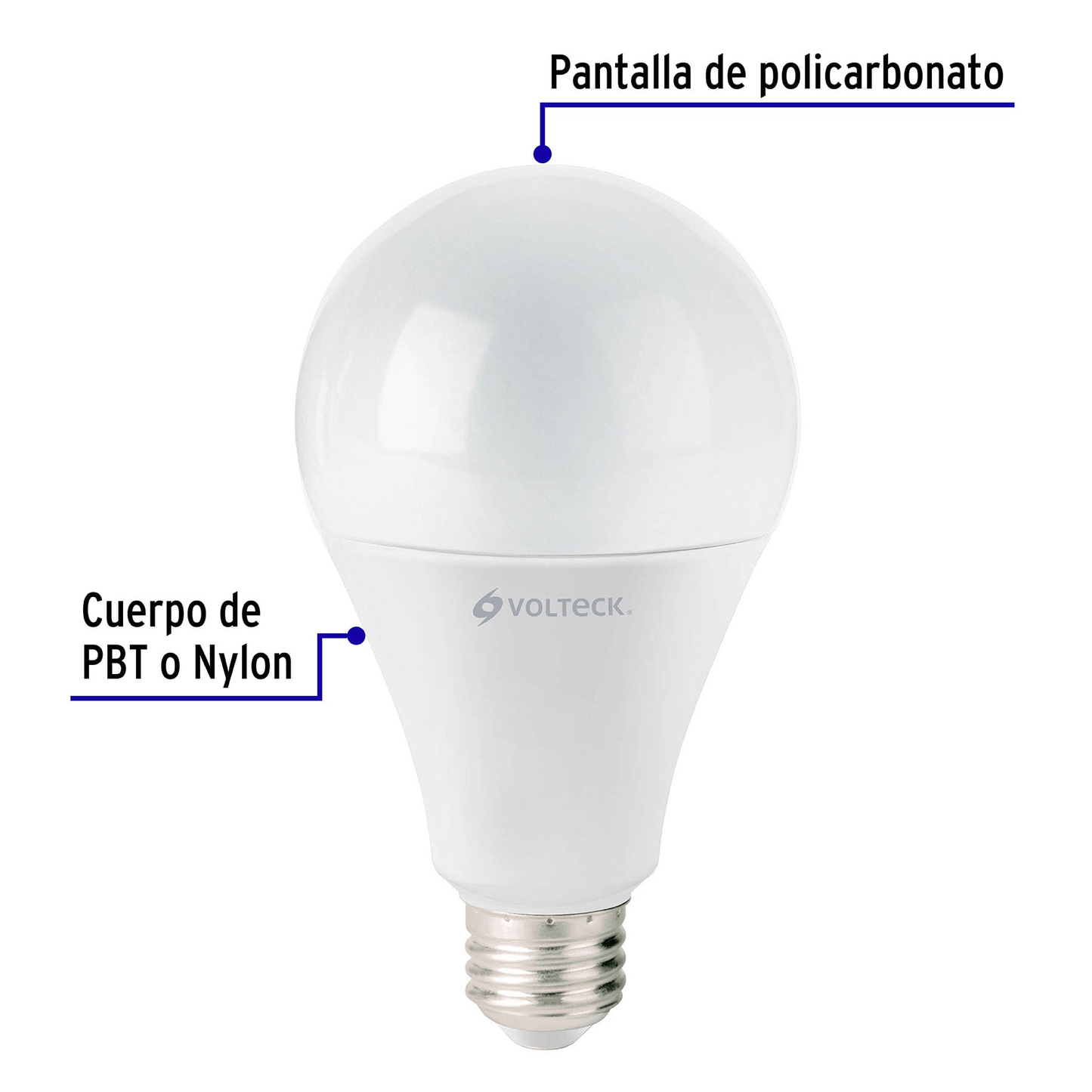 Lámpara de LED 18 W tipo bulbo, luz cálida