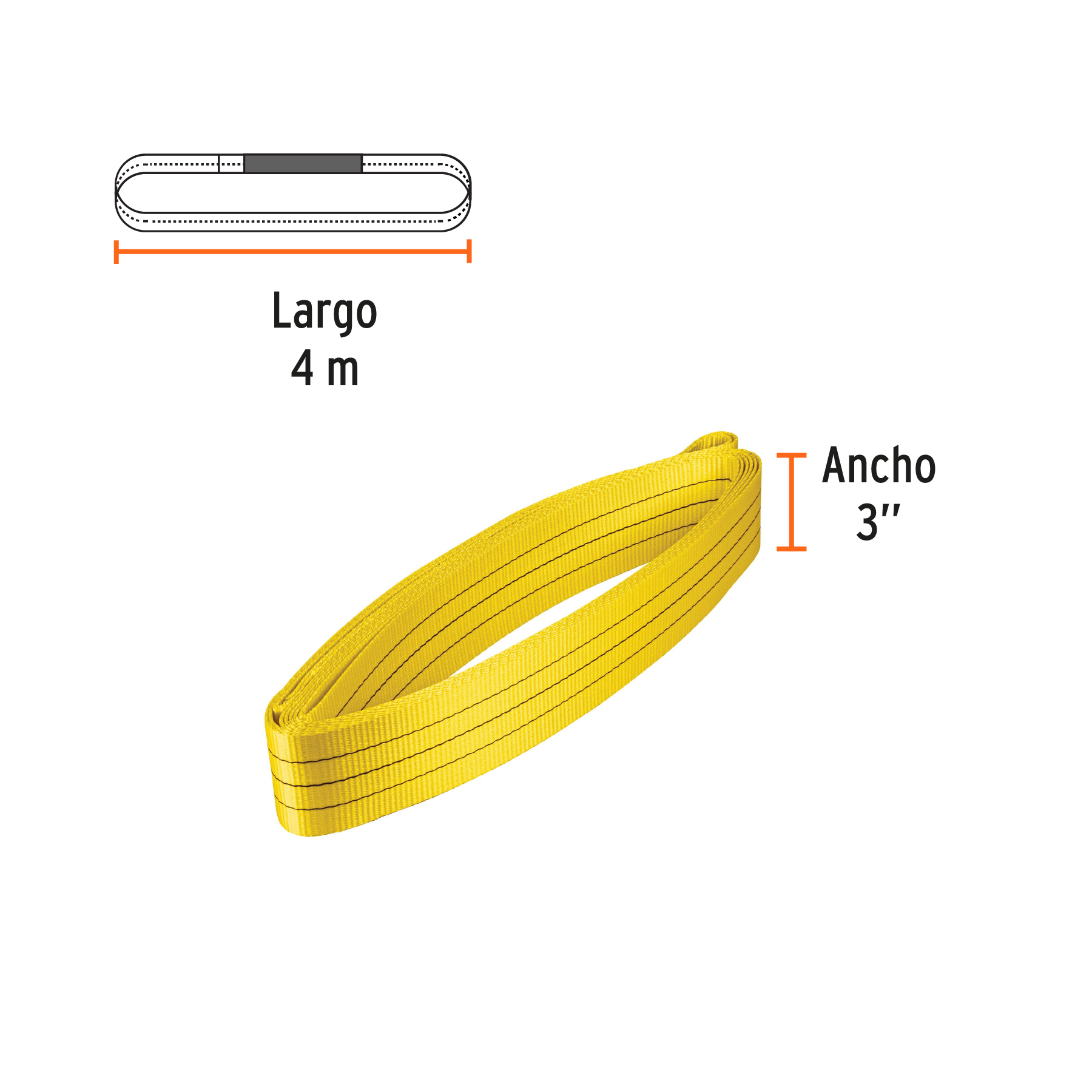 Eslinga redonda sin fin 3 ton x 4 m