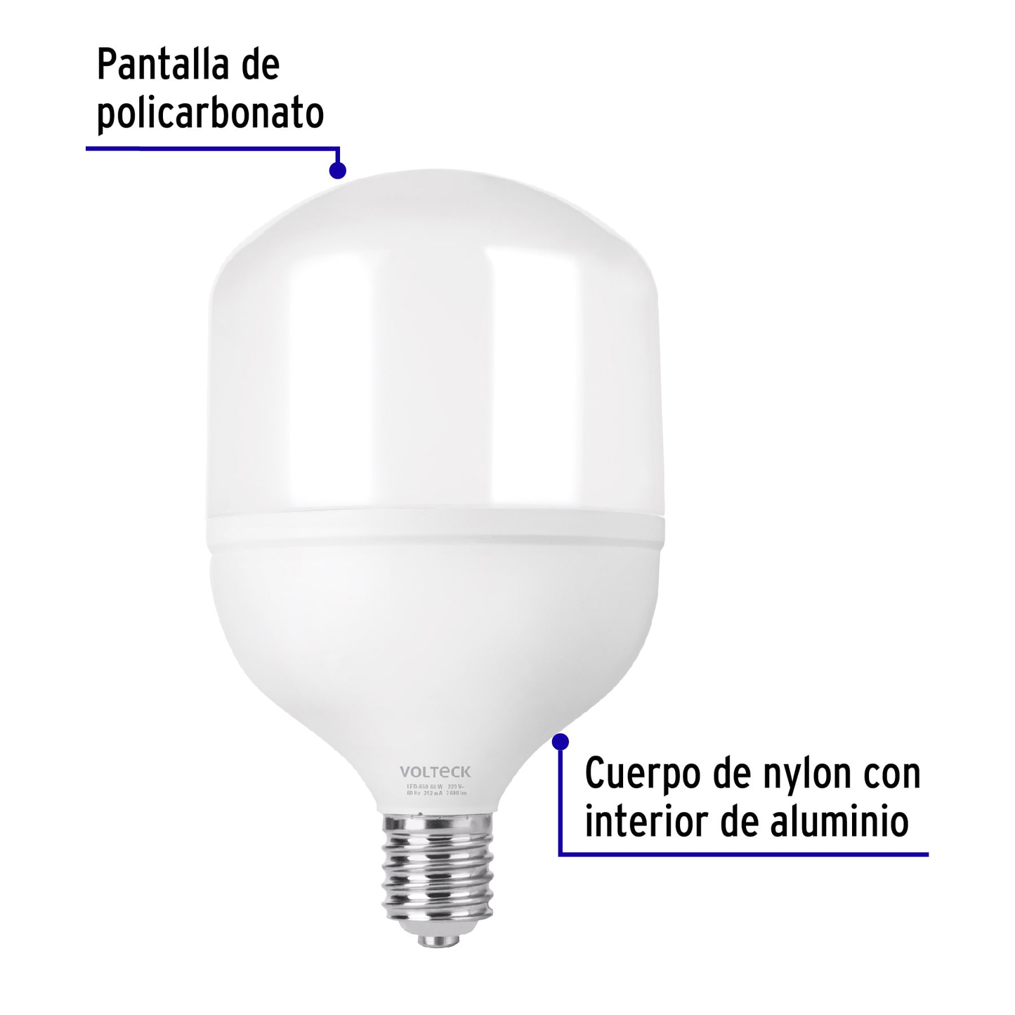 Lámpara de ata potencia 70 W E39, luz de día, Volteck