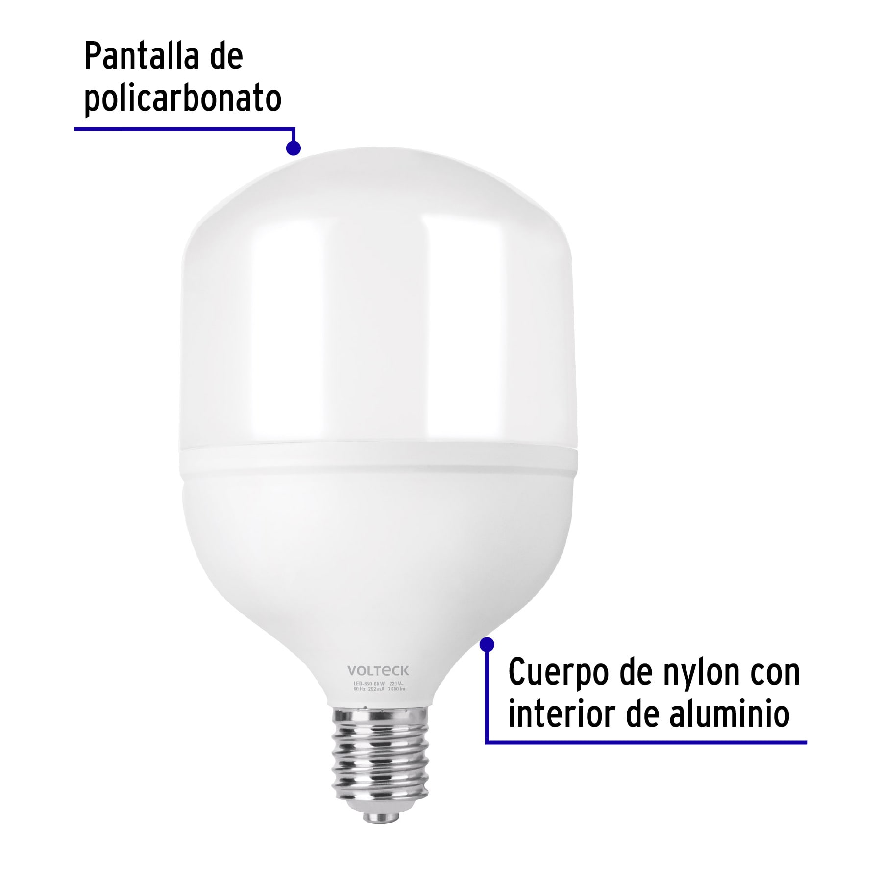 Lámpara de ata potencia 70 W E39, luz de día, Volteck
