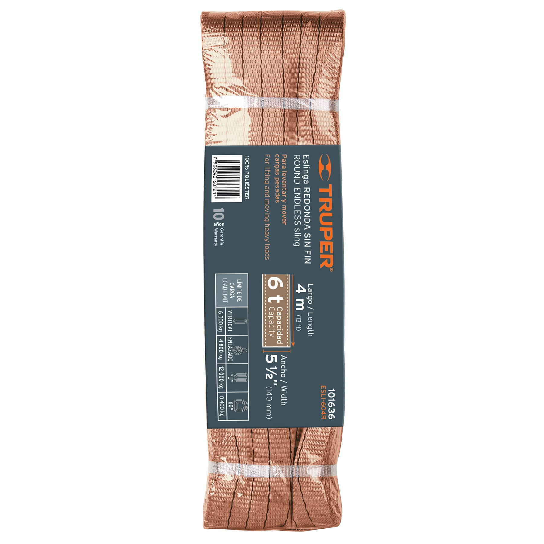 Eslinga redonda sin fin 6 ton x 4 m