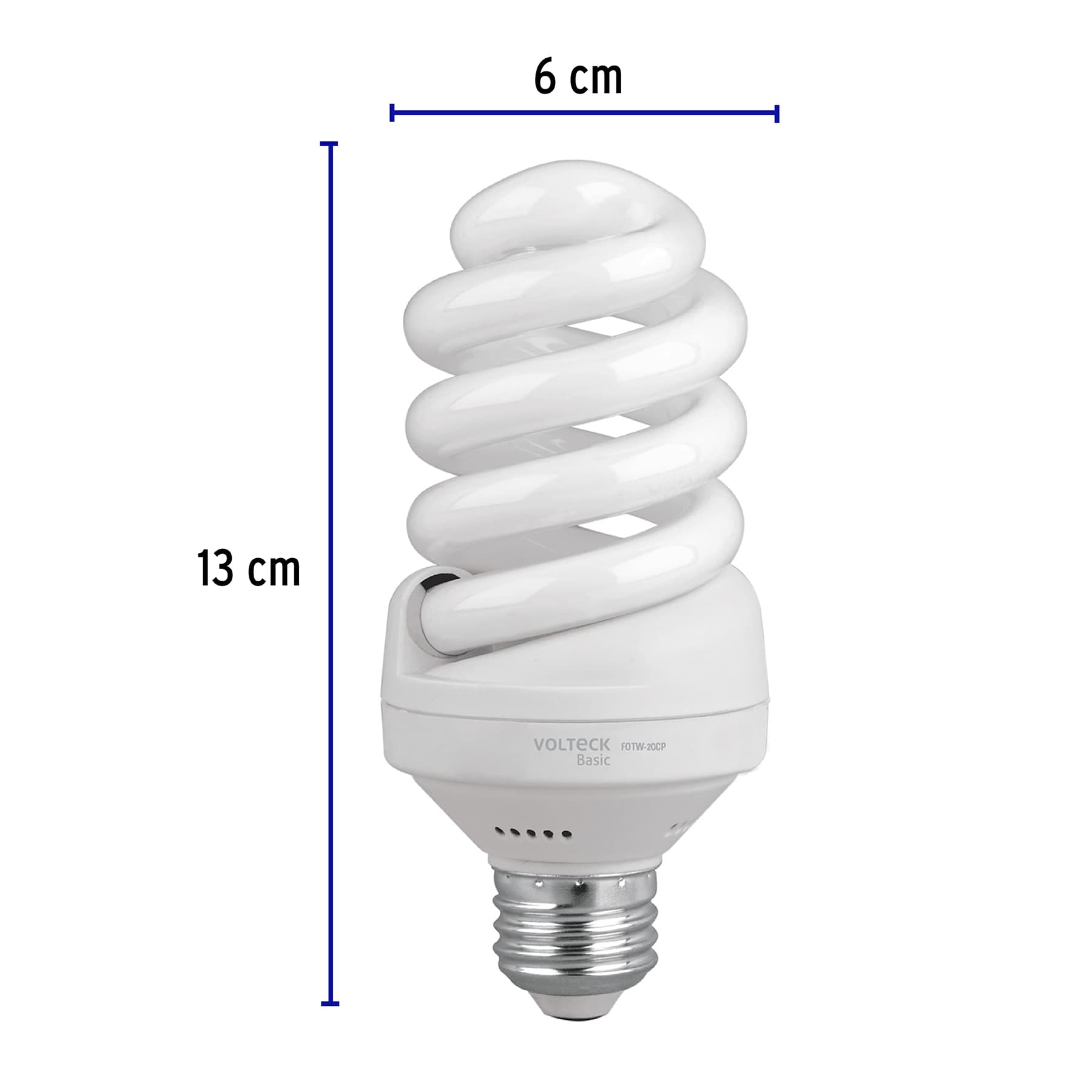 Lámpara 20 W, espiral, luz día, caja 4 piezas, Volteck Basic