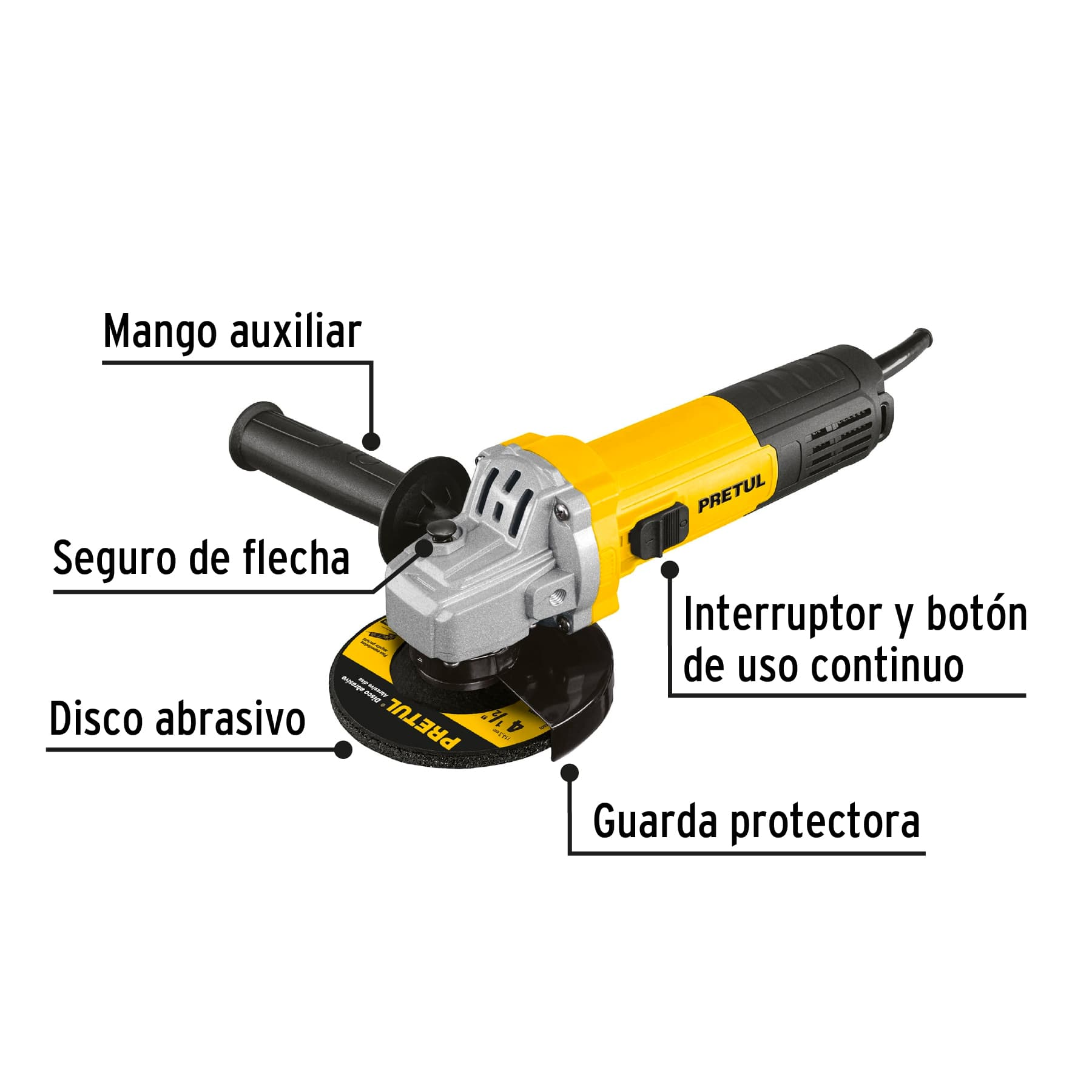 Esmeriladora angular 4-1/2' 550W, Pretul