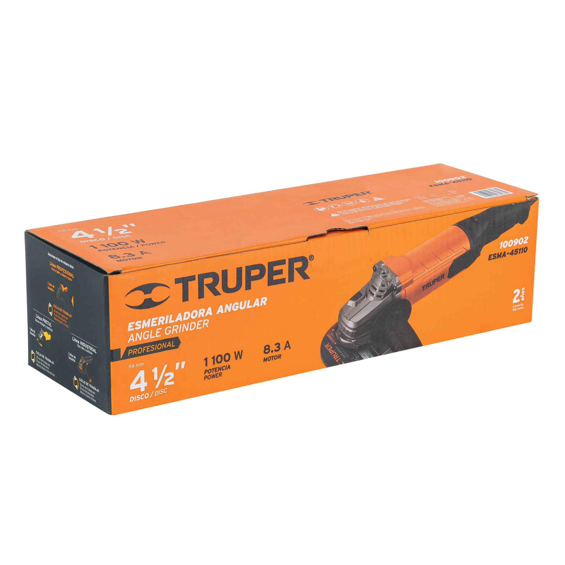 Esmeriladora angular 4-1/2', profesional, 1100 W
