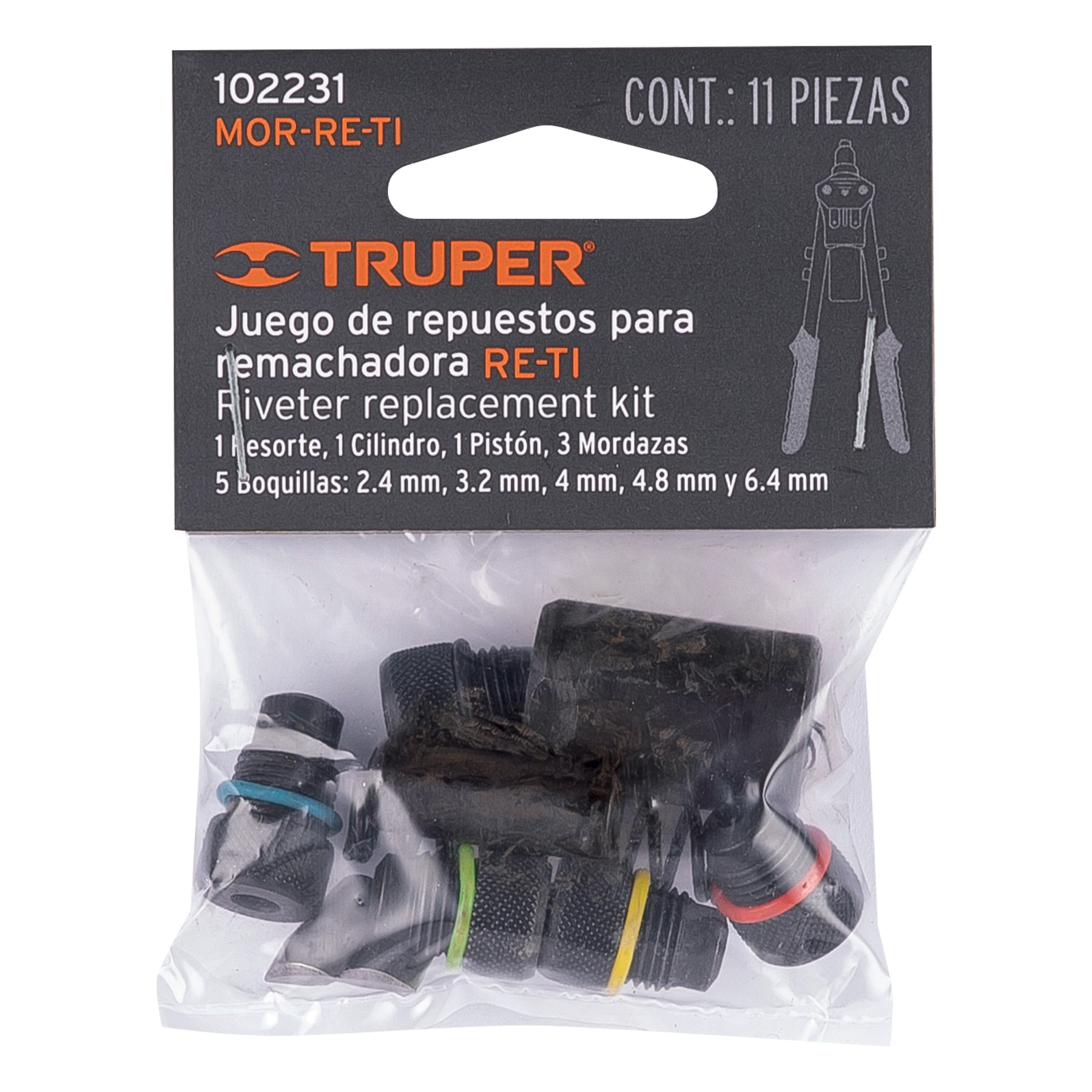 Kit de refacciones y mordazas para remachadora RE-TI, Truper
