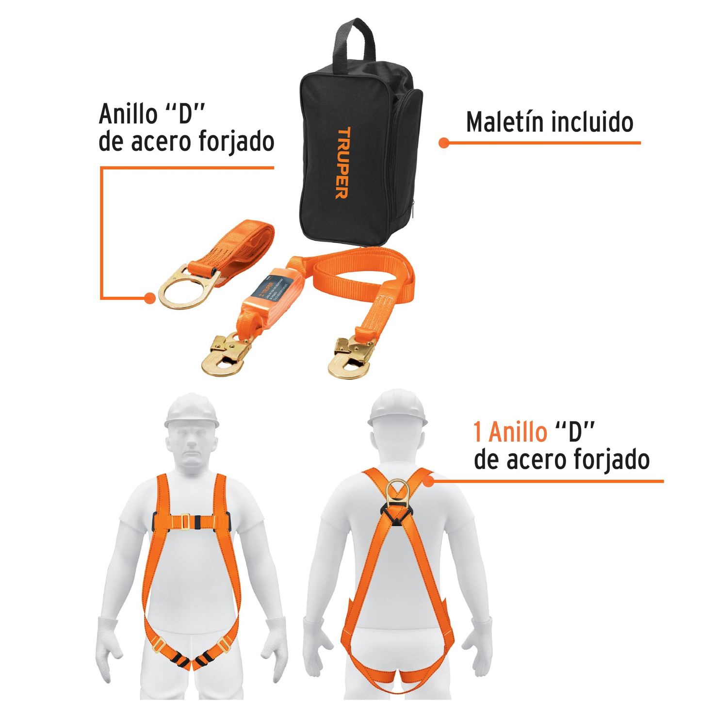 Kit contra caídas,arnés de un anillo