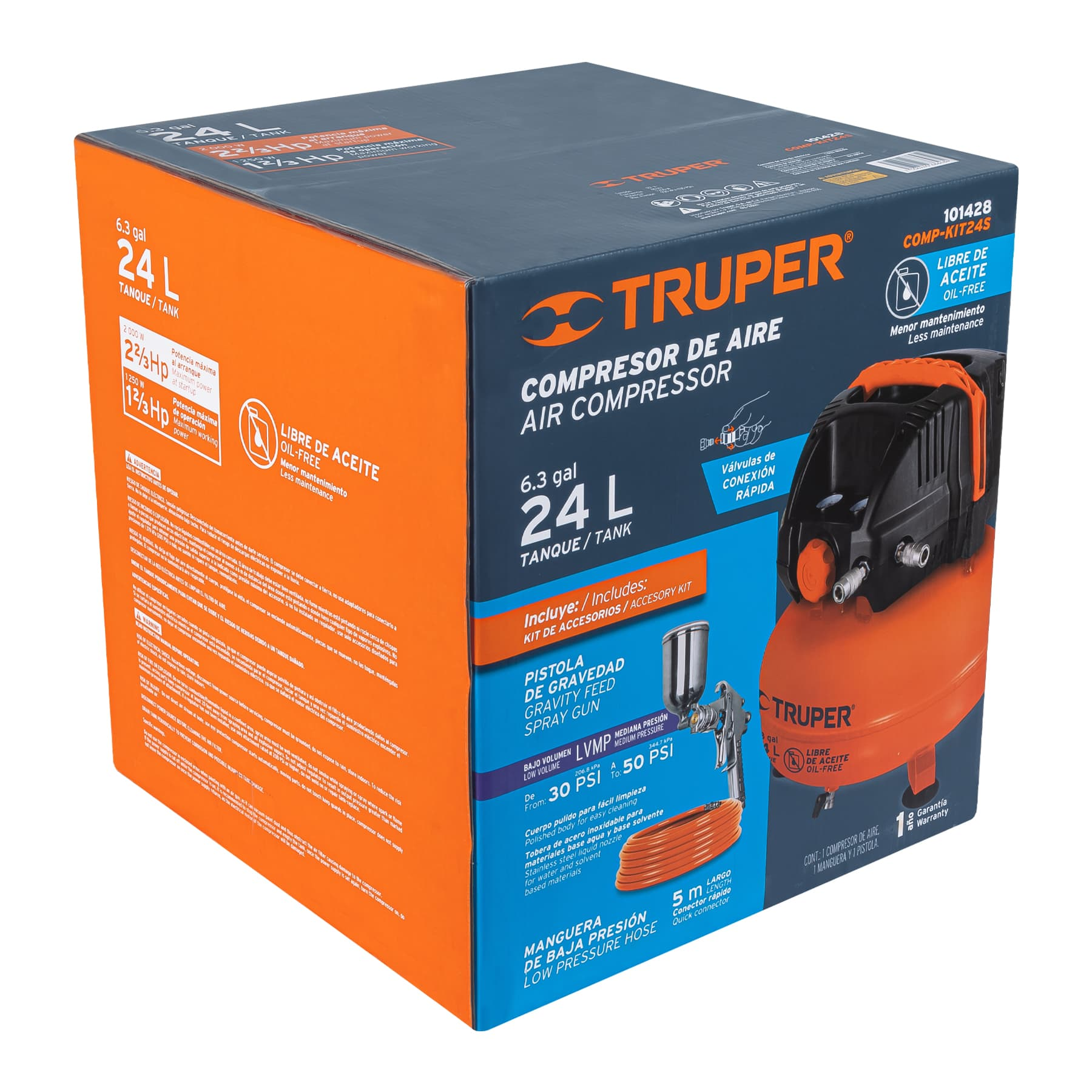Kit comp libre de aceite 24 L, 2-2/3 HP, PIPI-420 y manguera