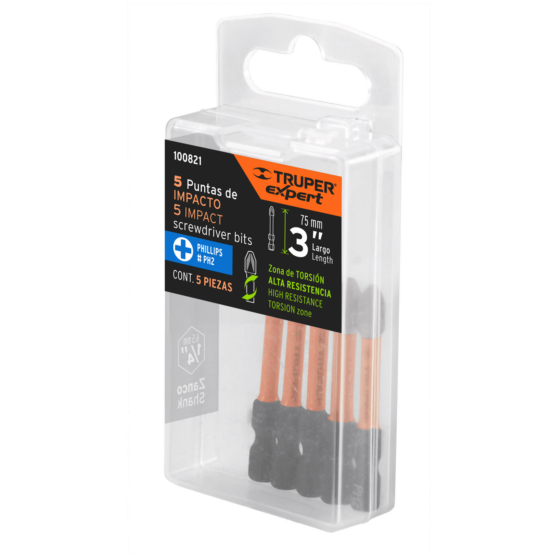 JUEGO DE PUNTAS DE IMPACTO Phillips PH2 x 3',Truper Expert