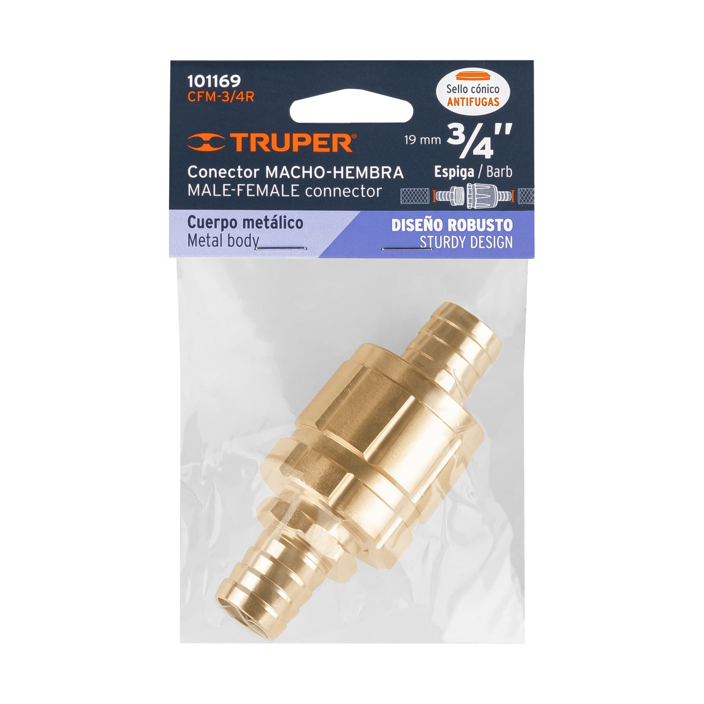 Juego de conectores robustos de aluminio 3/4',macho/hembra