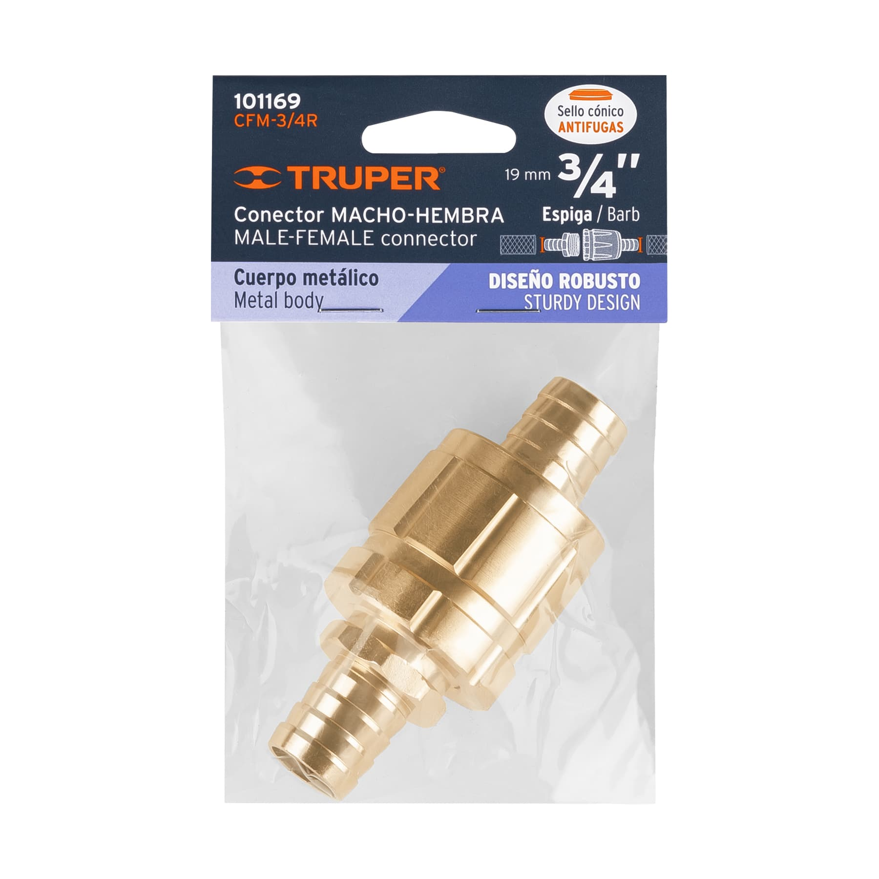 Juego de conectores robustos de aluminio 3/4',macho/hembra