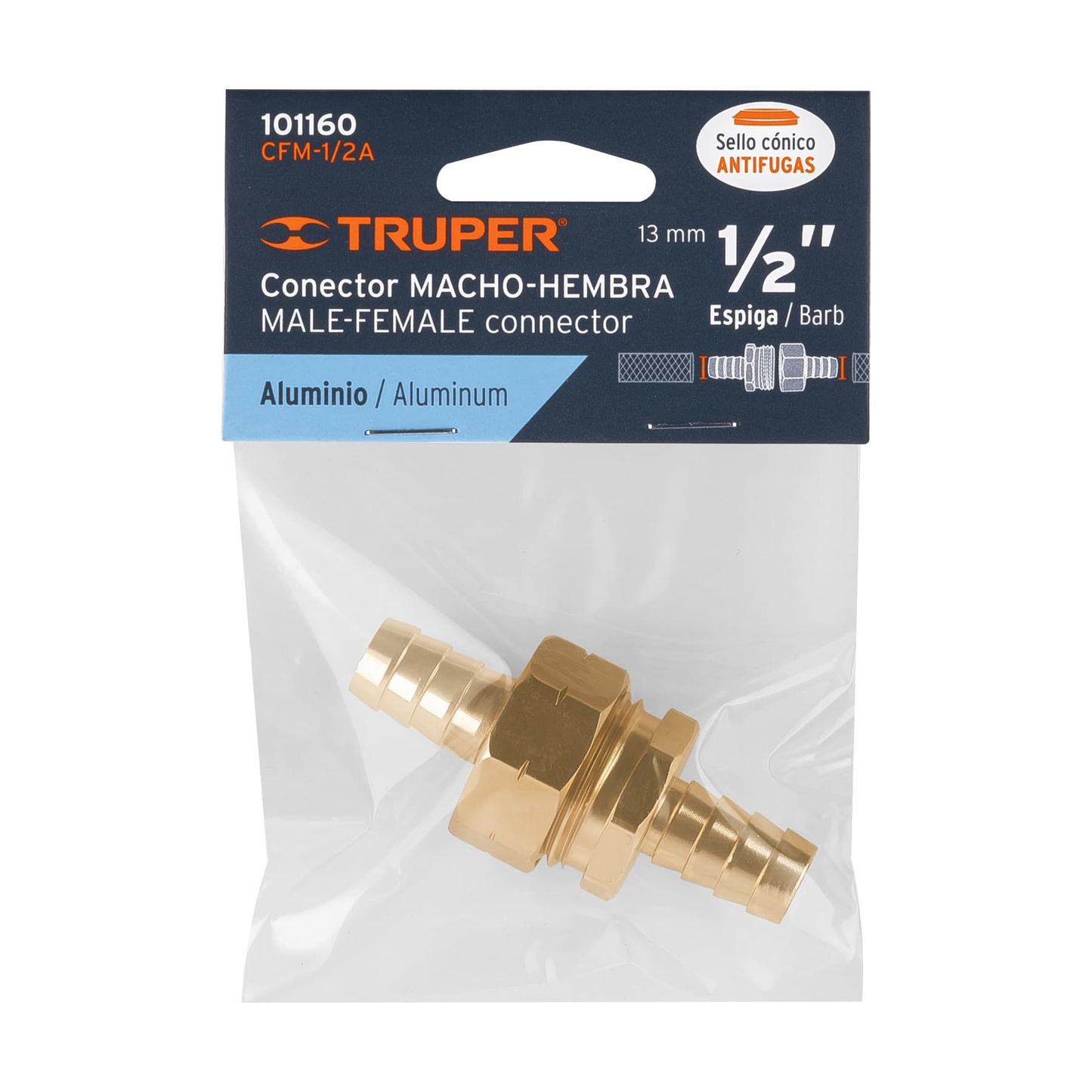 Juego de conectores de aluminio 1/2', macho y hembra