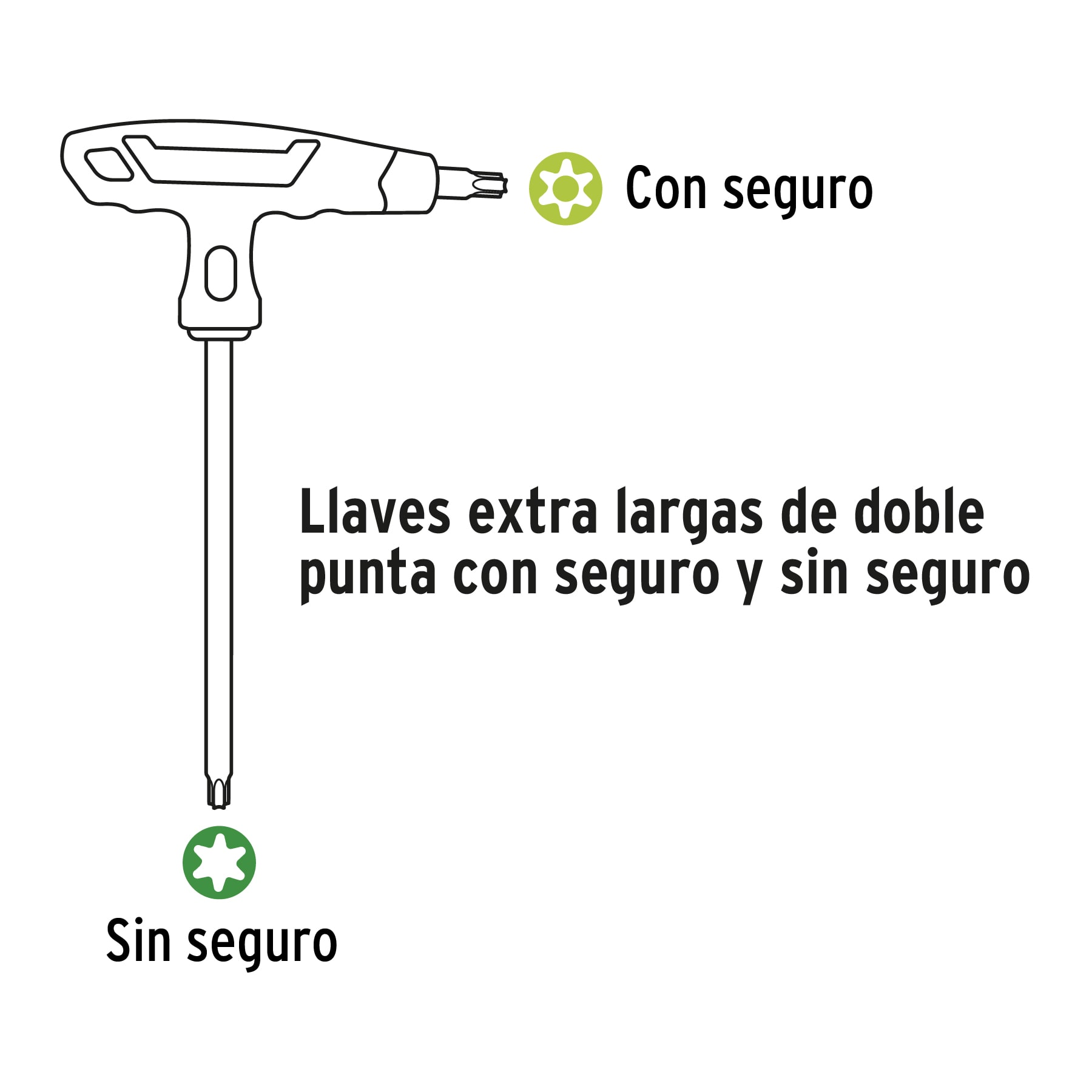 Juego de 8 llaves torx mango T, T9-T40