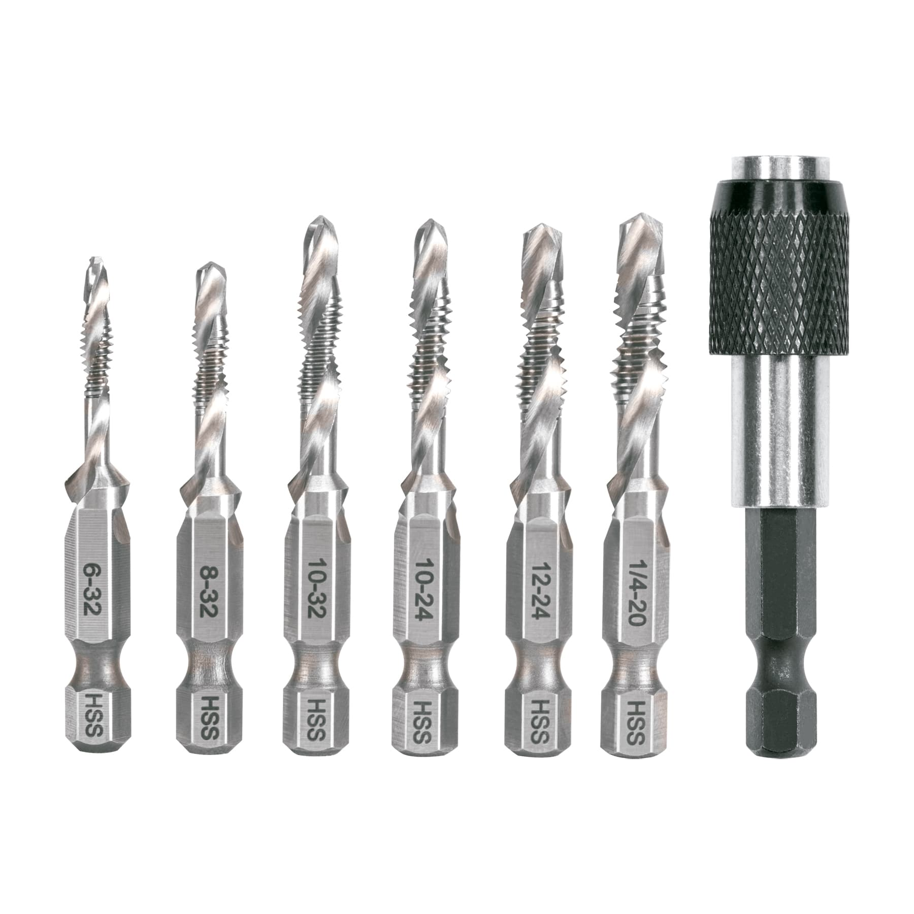 Juego de 6 brocas HSS con machuelo para metal, Truper