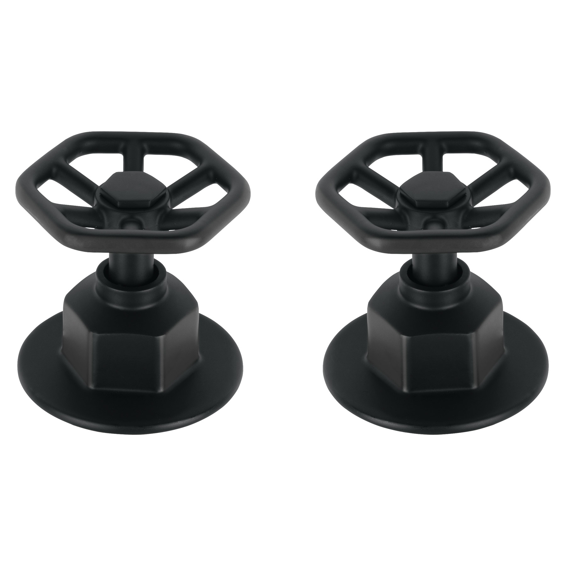 Juego de 2 manerales para regadera, volante, negro, Tubig