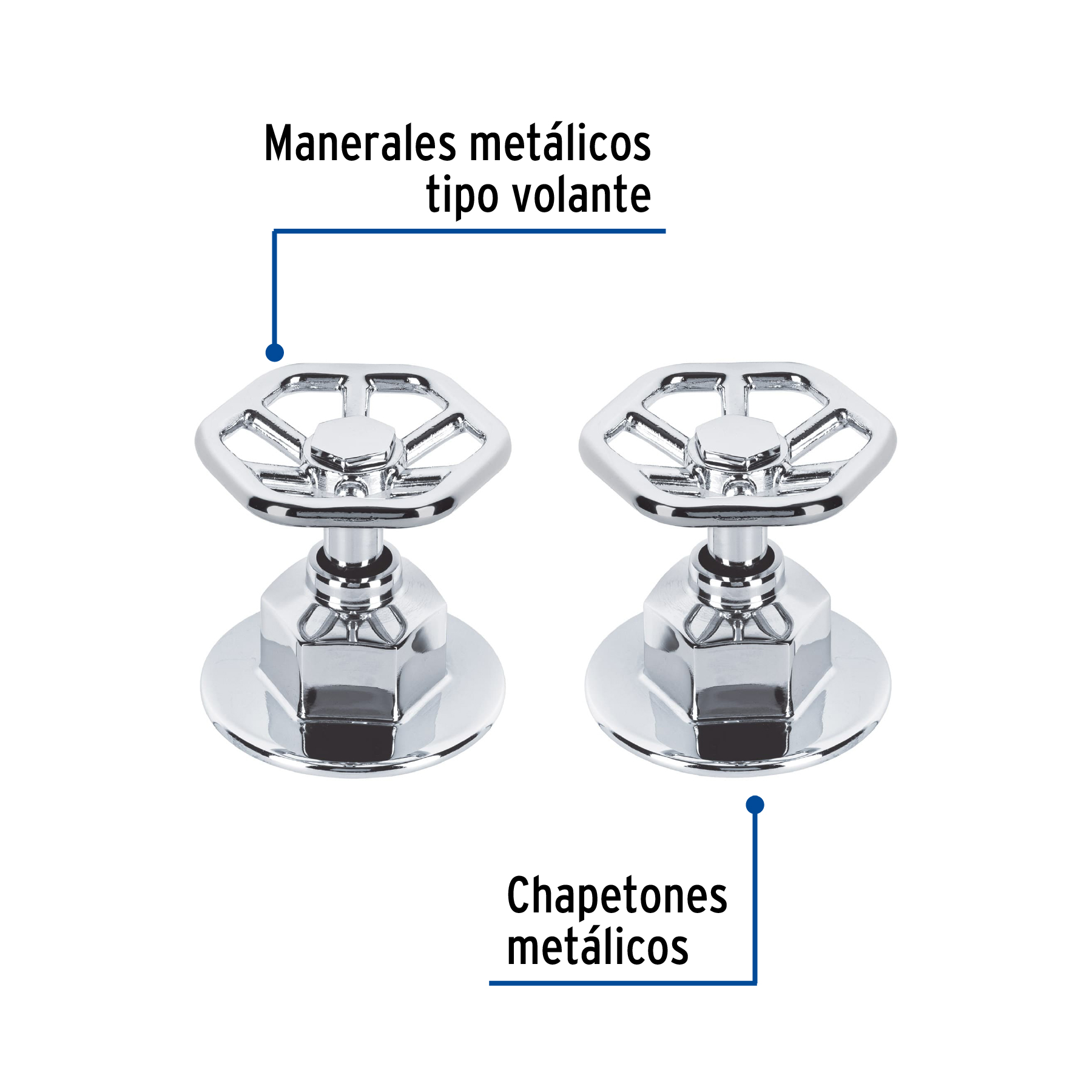 Juego de 2 manerales para regadera, volante, cromo, Tubig