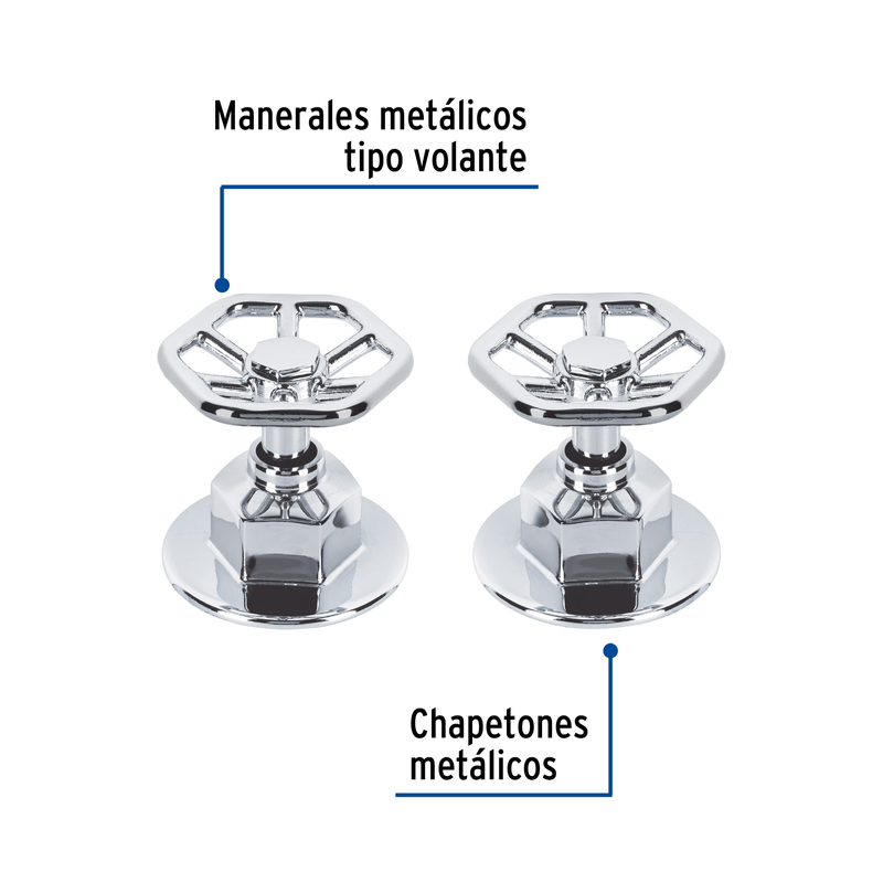 Juego de 2 manerales para regadera, volante, cromo, Tubig