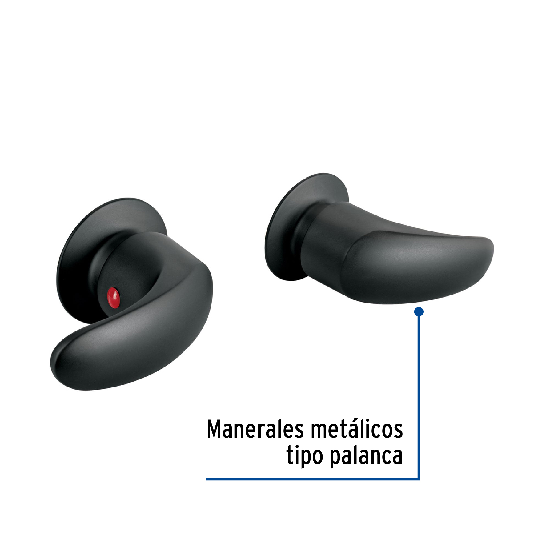Juego de 2 manerales grandes, palanca, Negro mate,Aqua