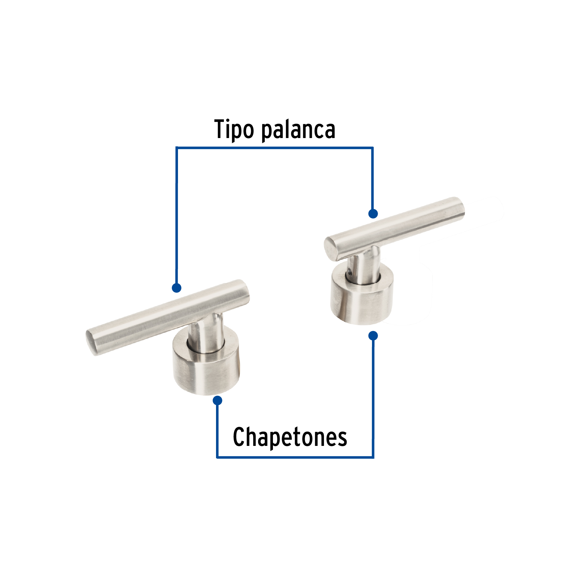 Juego de 2 manerales para mezcladora, palanca, satín, Tubig